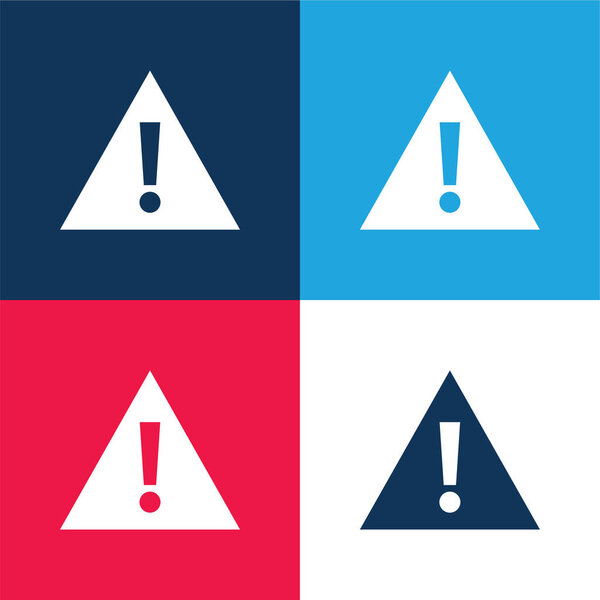 Внимание синий и красный четыре цвета минимальный набор значков