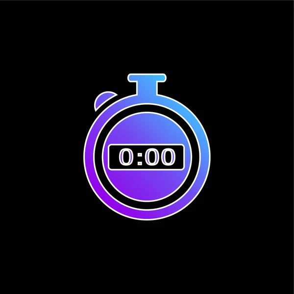 Black Stopwatch Blue Gradient Vector Icon — Stock Vector