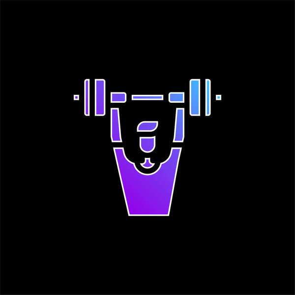 Barbell blue gradient vector icon