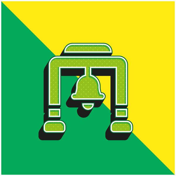 Bell Tower Green and yellow modern 3d vector icon logo