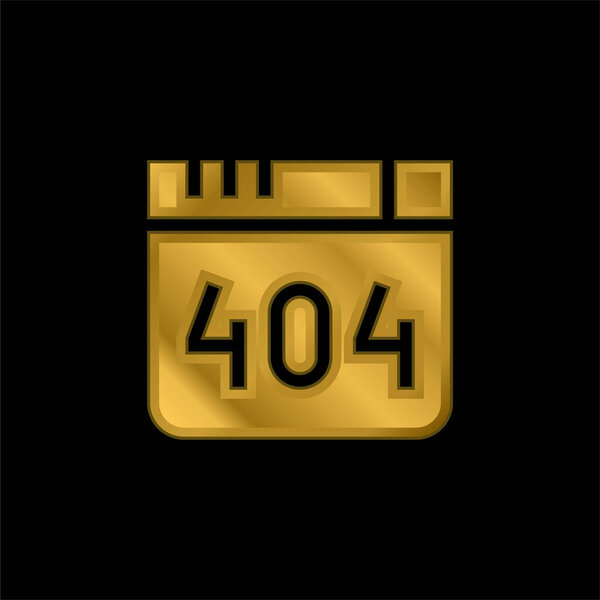 404 Ошибка позолоченный металлический значок или вектор логотипа