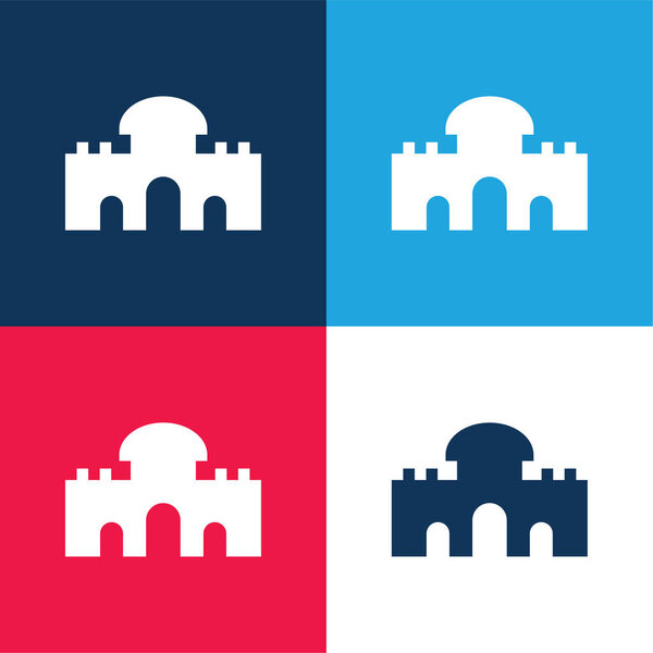 Alcala Gate blue and red four color minimal icon set