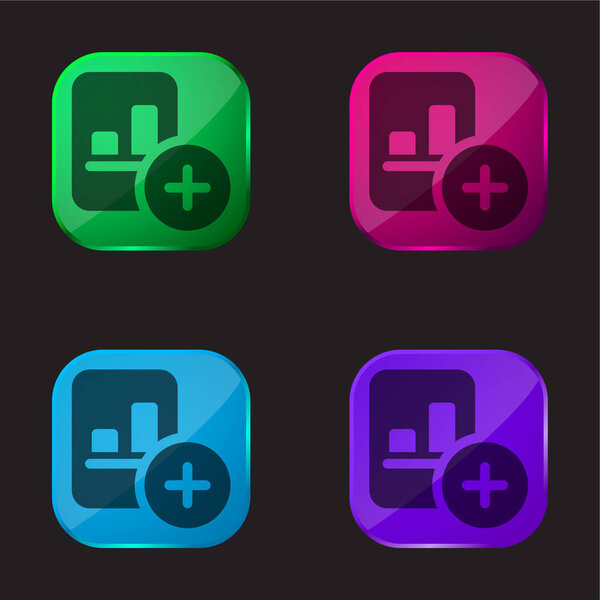 Add four color glass button icon