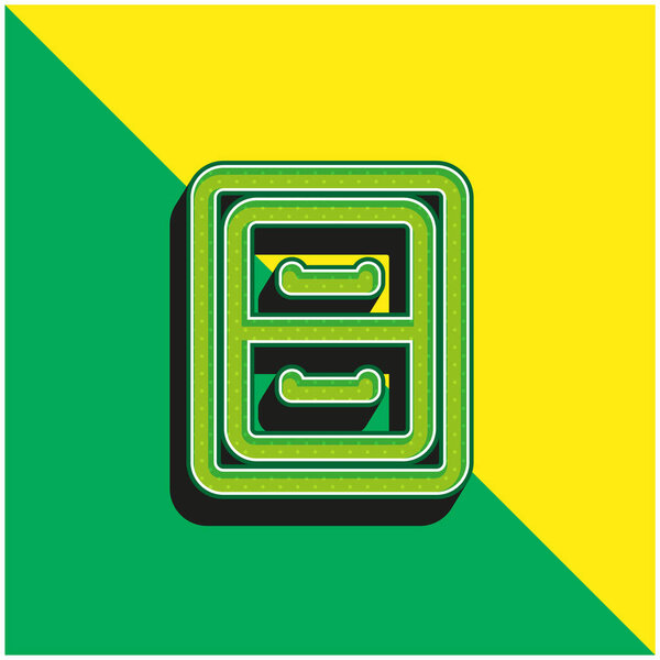 Archive Furniture Outline With Drawers Green and yellow modern 3d vector icon logo
