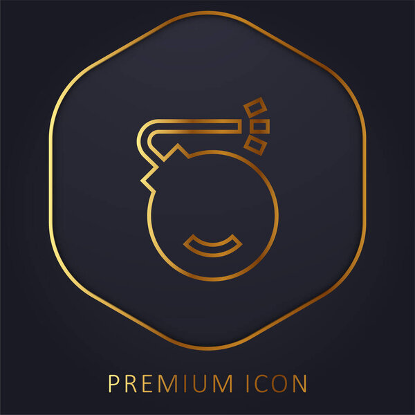 Bomb golden line premium logo or icon