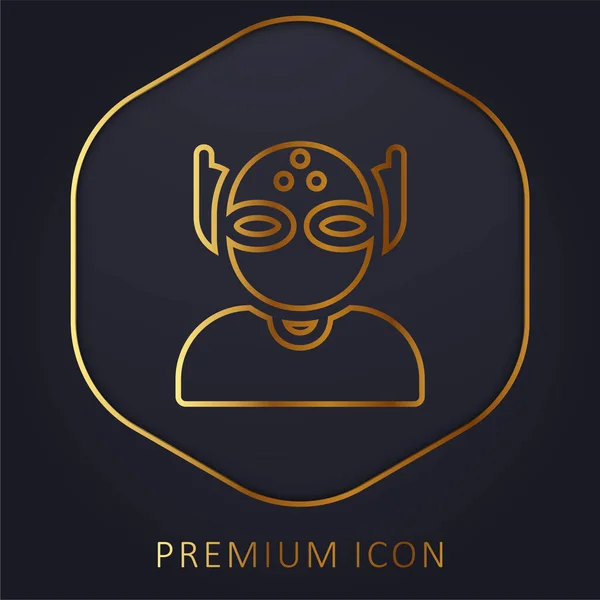 Cizí Zlatá Čára Prémie Logo Nebo Ikona — Stockový vektor