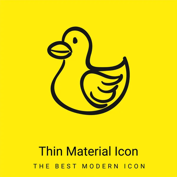 Птах Тварин Форма Іграшка Мінімально Яскраво Жовтий Матеріал Значок — стоковий вектор