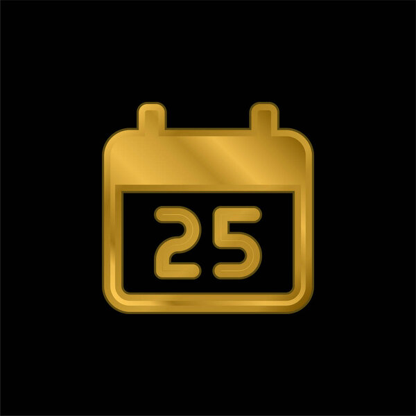25 декабря позолоченная металлическая икона или вектор логотипа
