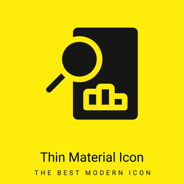 Анализ минимальный ярко-желтый значок материала