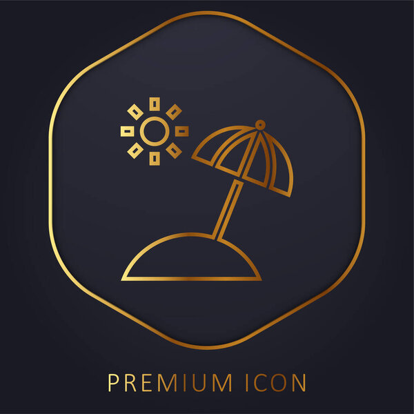 Пляжный логотип или значок премиум-класса