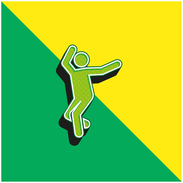 Breakdance Green and yellow modern 3d vector icon logo