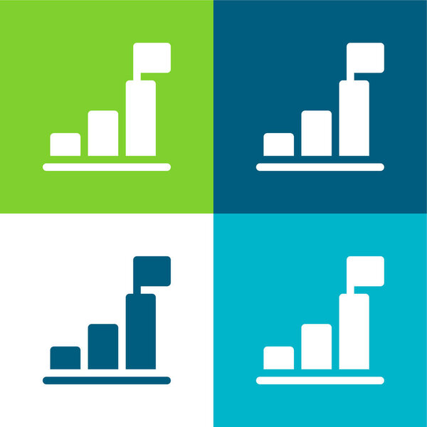 Бар Chart Flat с минимальным набором значков четырех цветов