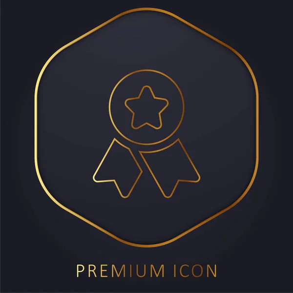 Insignia Línea Dorada Logotipo Premium Icono — Vector de stock