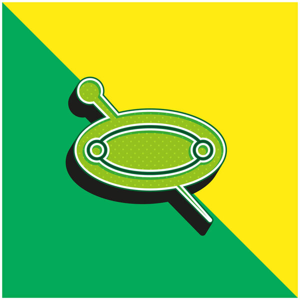 большой зеленый и желтый современный 3d векторный логотип