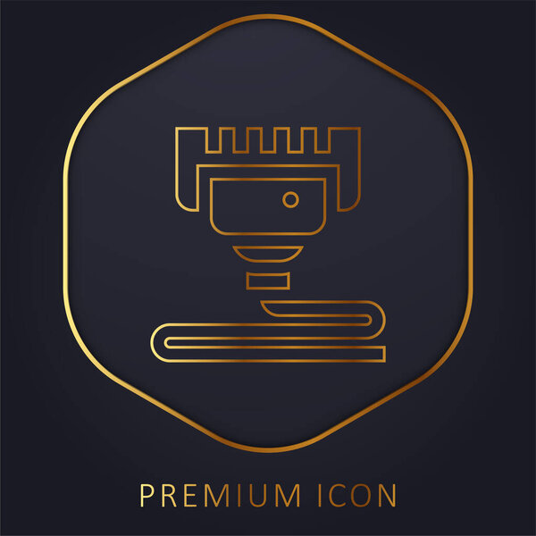 3d Print golden line premium logo or icon