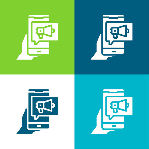 Реклама Плоская четырехцветная минимальная иконка