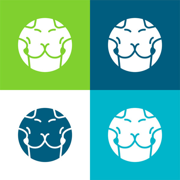 Breast Flat четыре цвета минимальный набор значков