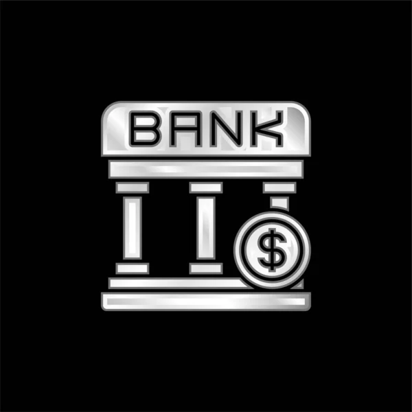 Bank Versilbert Metallic Symbol — Stockvektor