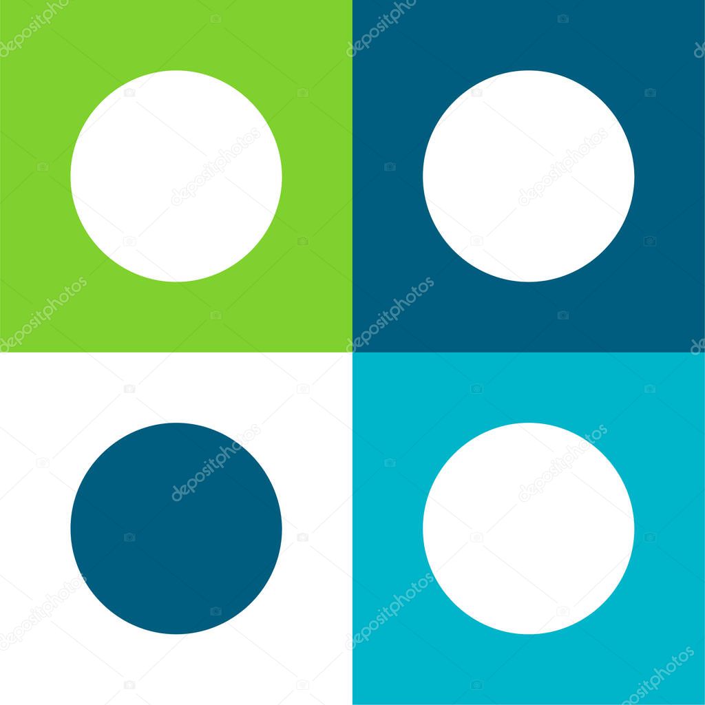 Black Circle Flat four color minimal icon set