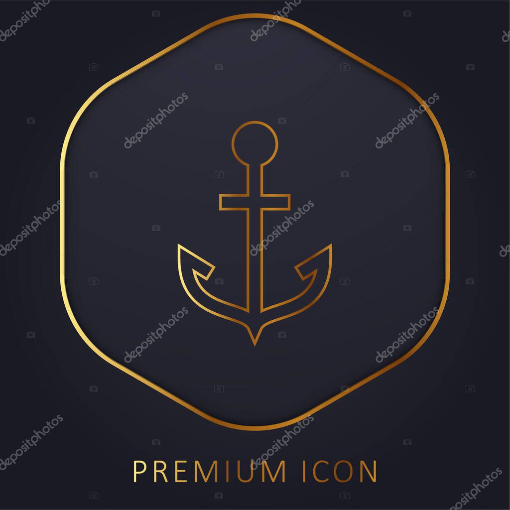 Anchor golden line premium logo or icon