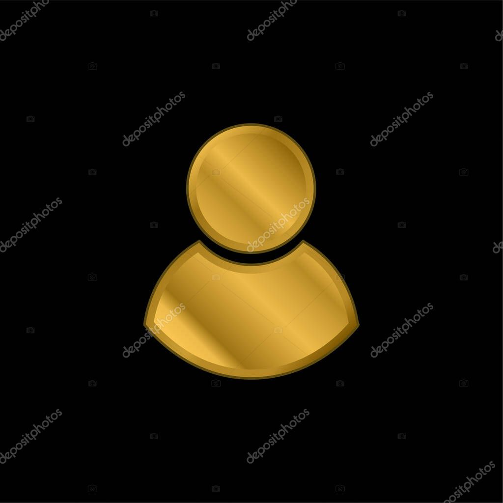 Black Male User Symbol gold plated metalic icon or logo vector