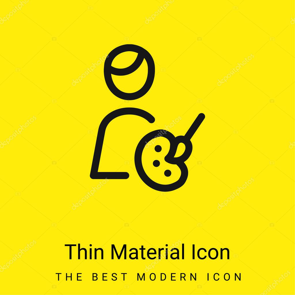 Artist minimal bright yellow material icon
