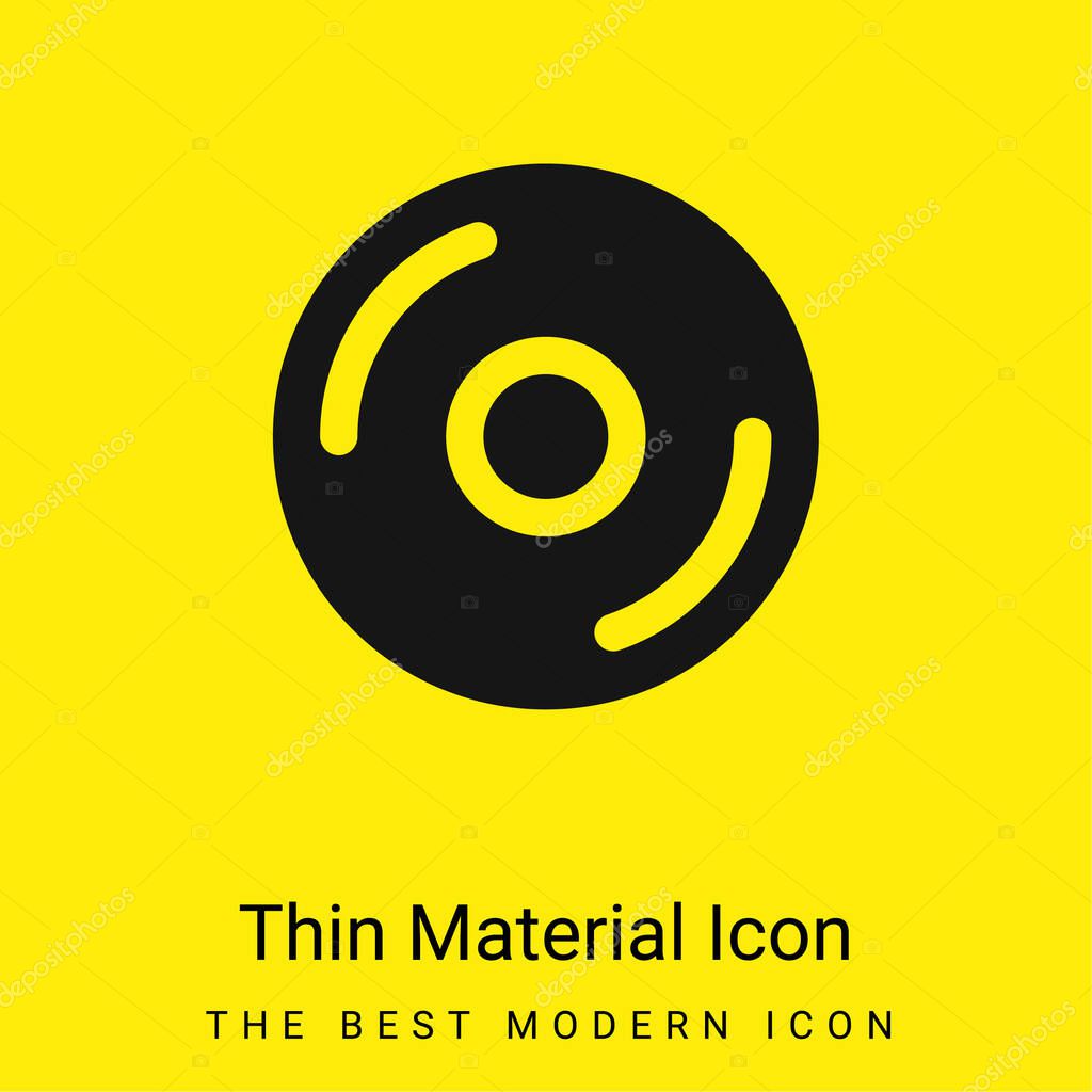 Big CD minimal bright yellow material icon