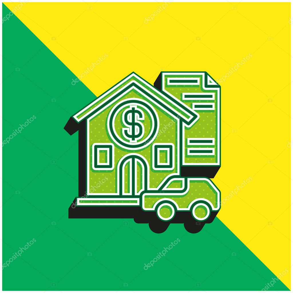 Asset Green and yellow modern 3d vector icon logo