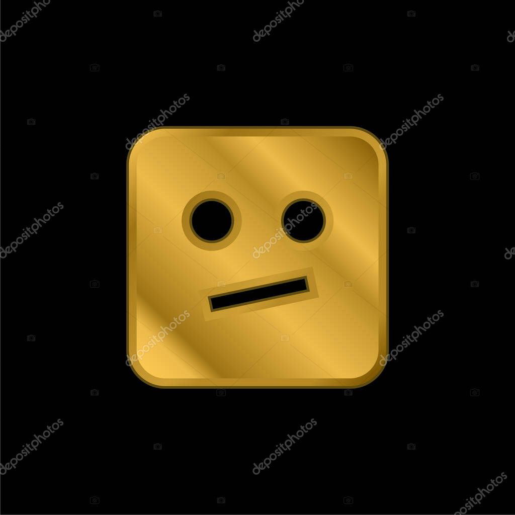 Bored gold plated metalic icon or logo vector