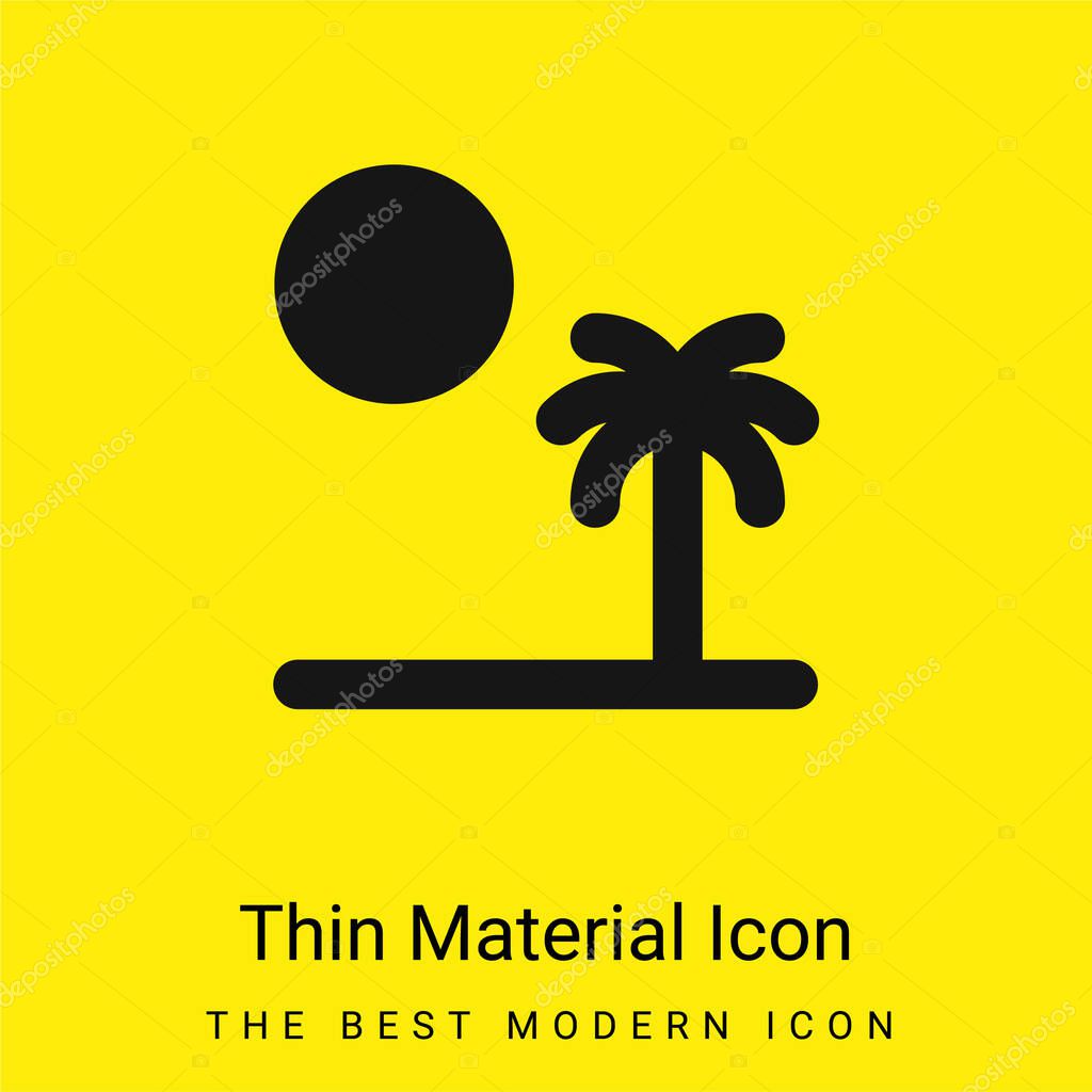Beach minimal bright yellow material icon