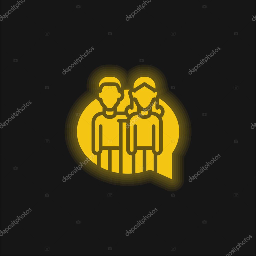 Advice yellow glowing neon icon