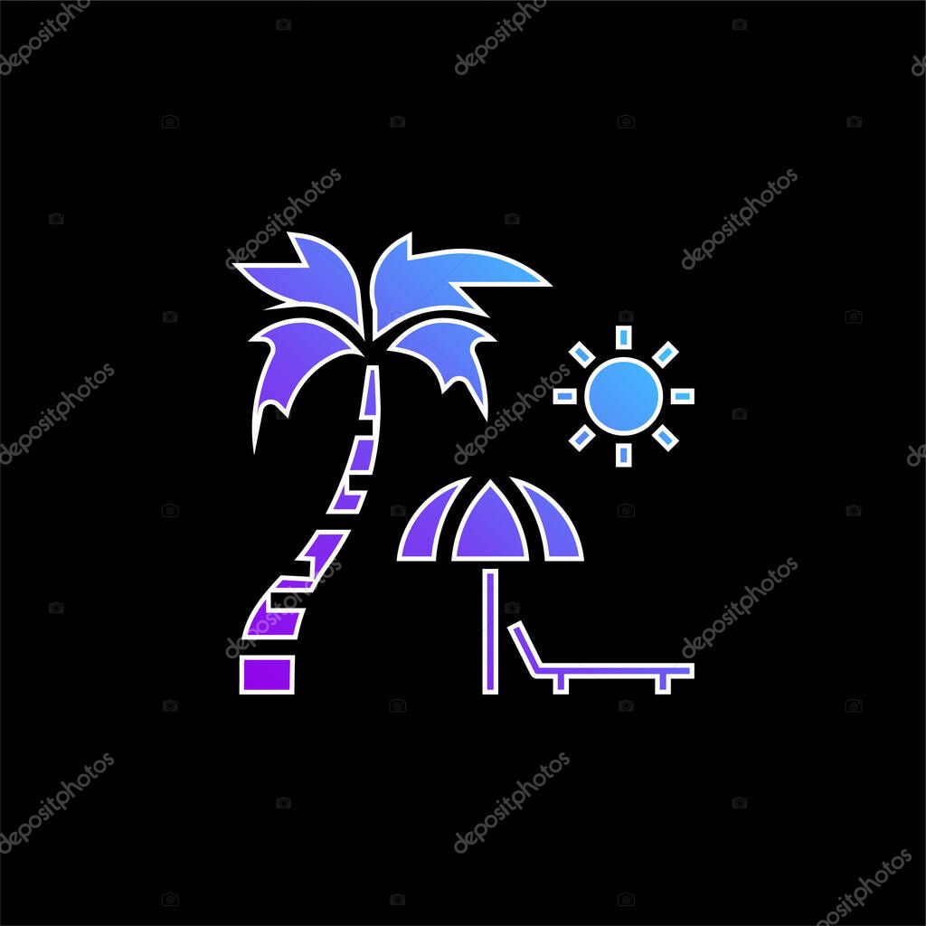 Beach blue gradient vector icon