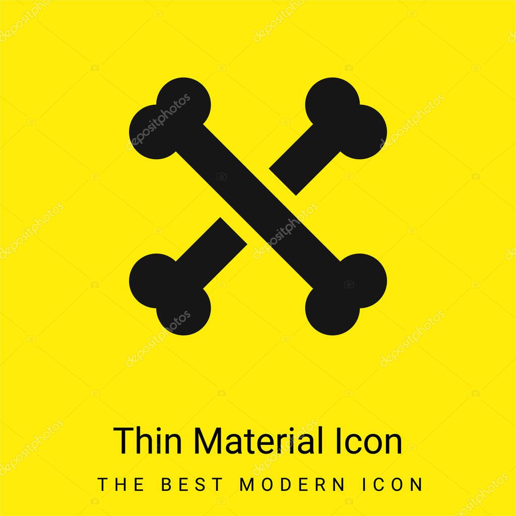 Bones minimal bright yellow material icon