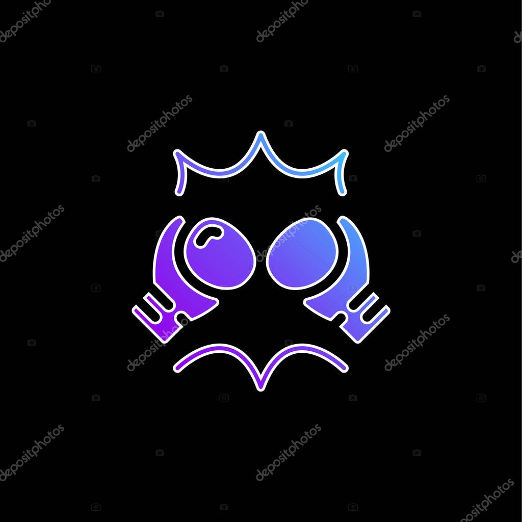 Boxing Gloves yellow glowing neon icon