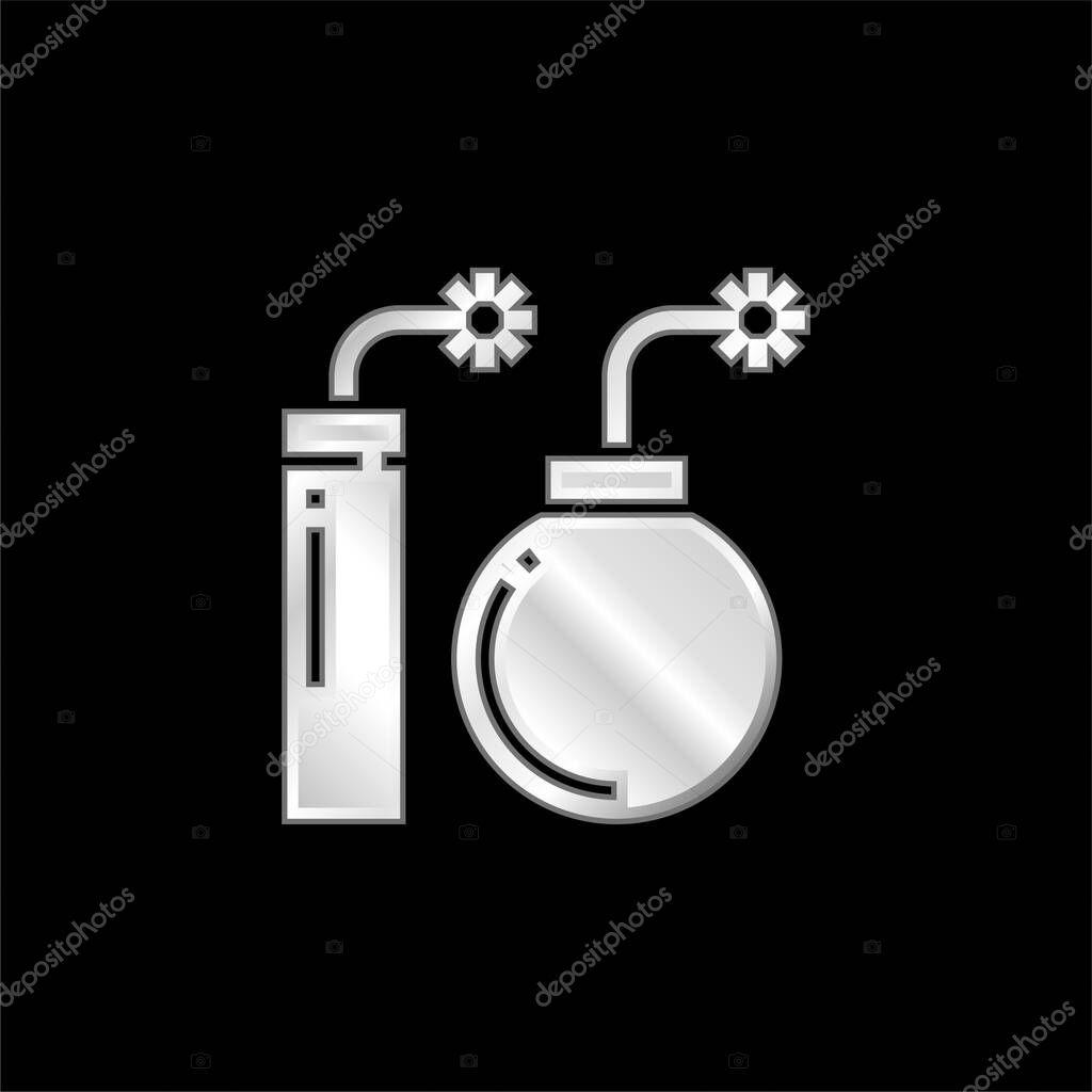 Blast silver plated metallic icon
