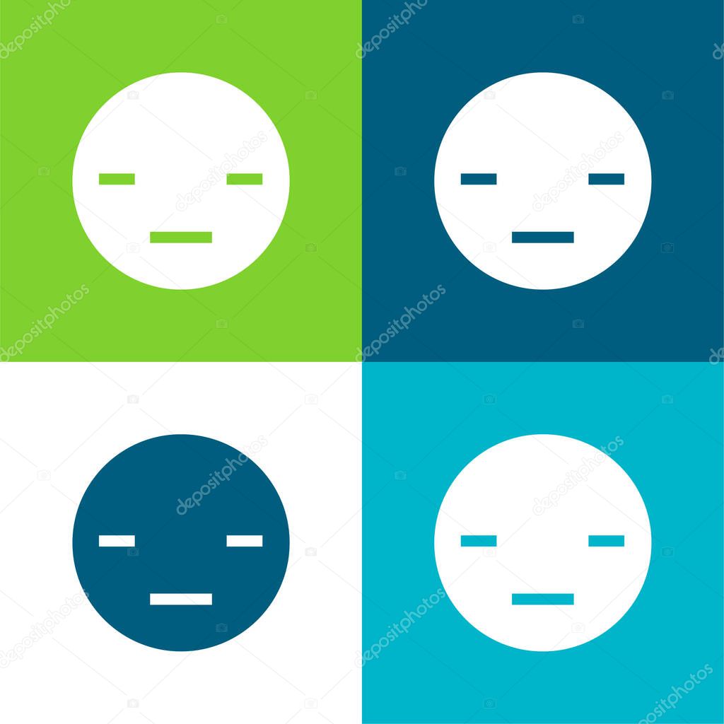 Boring Flat four color minimal icon set
