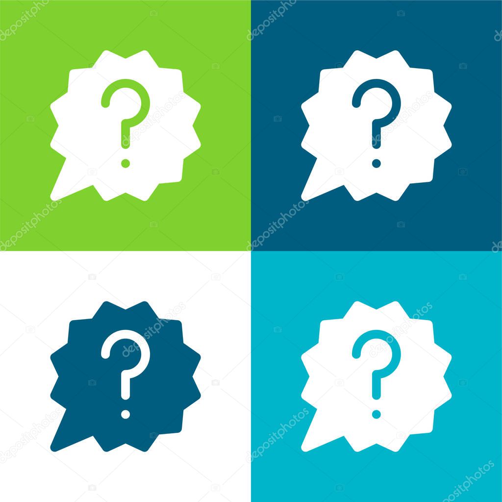 Ask Flat four color minimal icon set