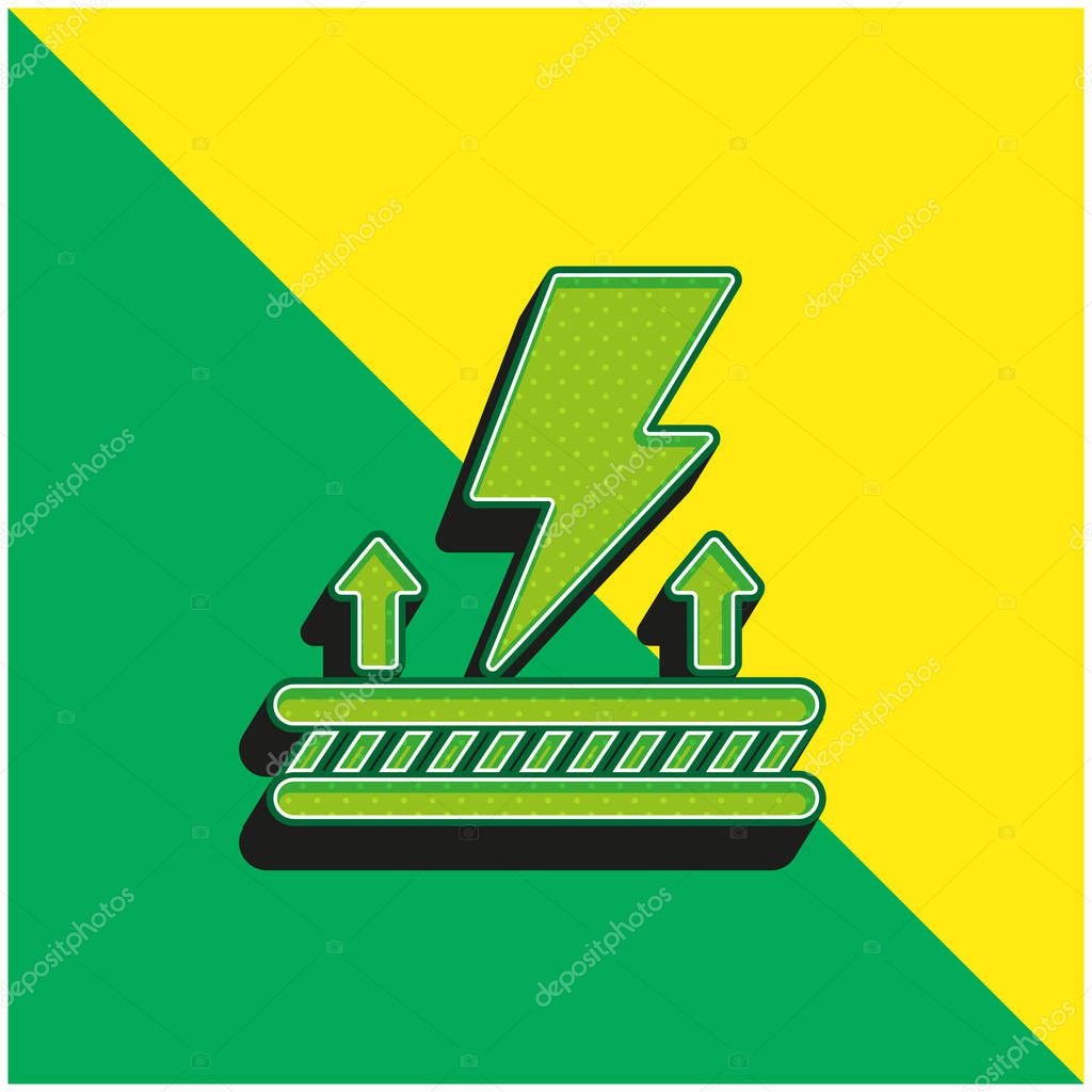 Antistatic Fabric Green and yellow modern 3d vector icon logo
