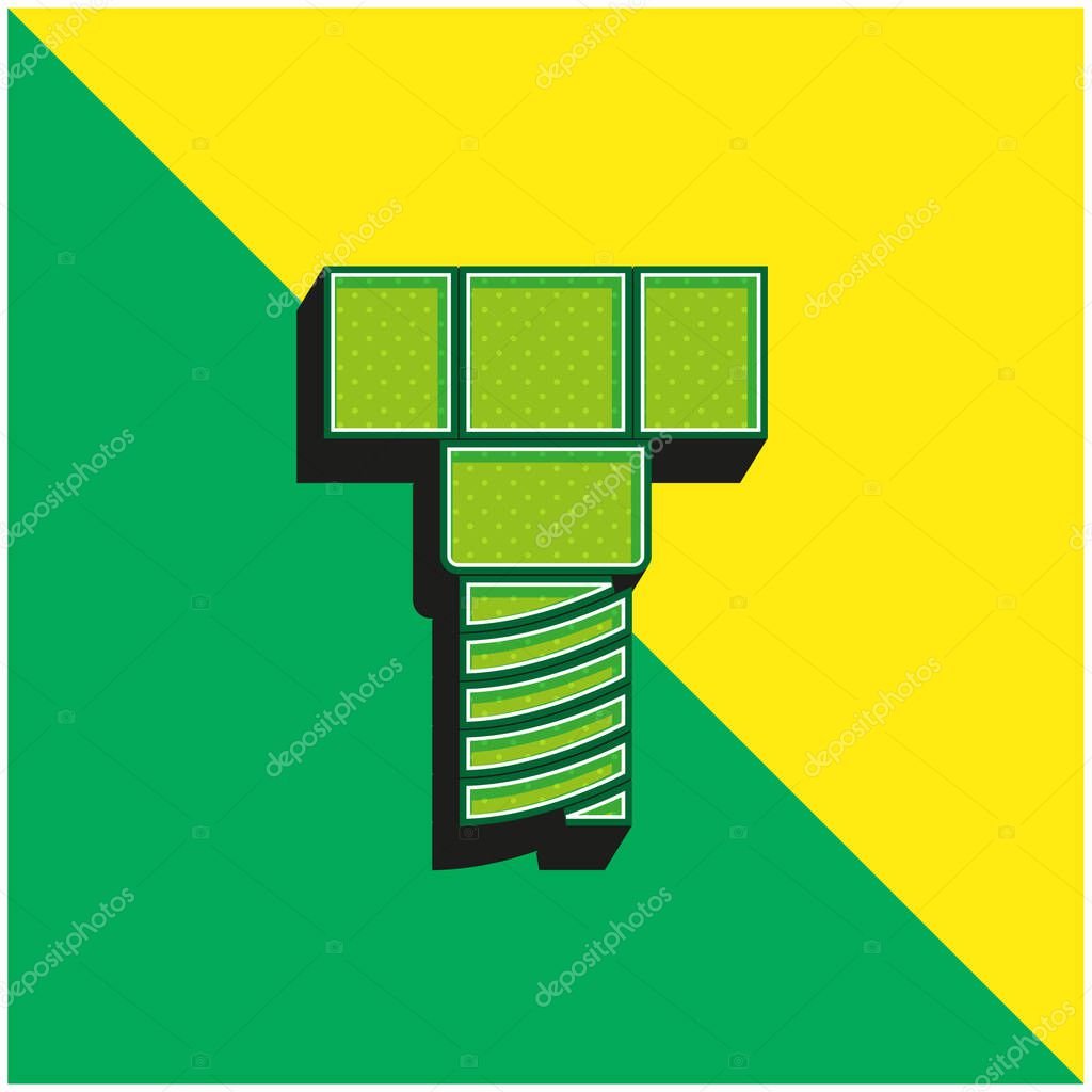 Bolt Green and yellow modern 3d vector icon logo