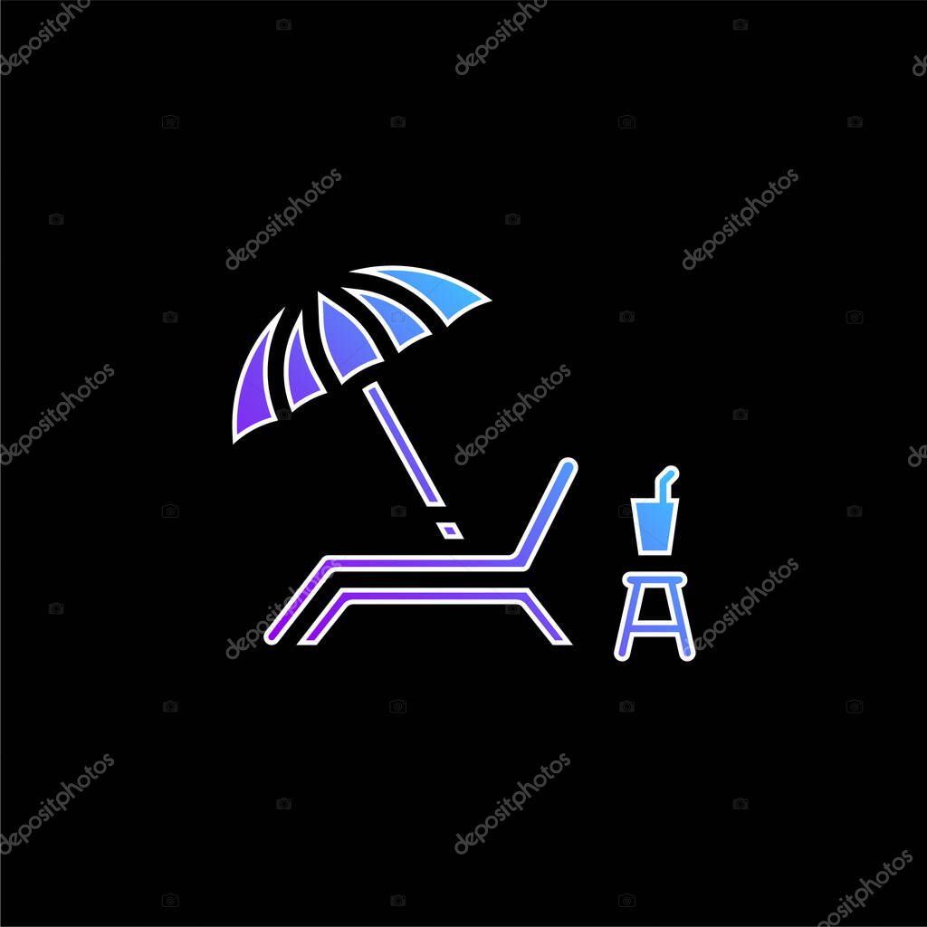 Beach Chair blue gradient vector icon