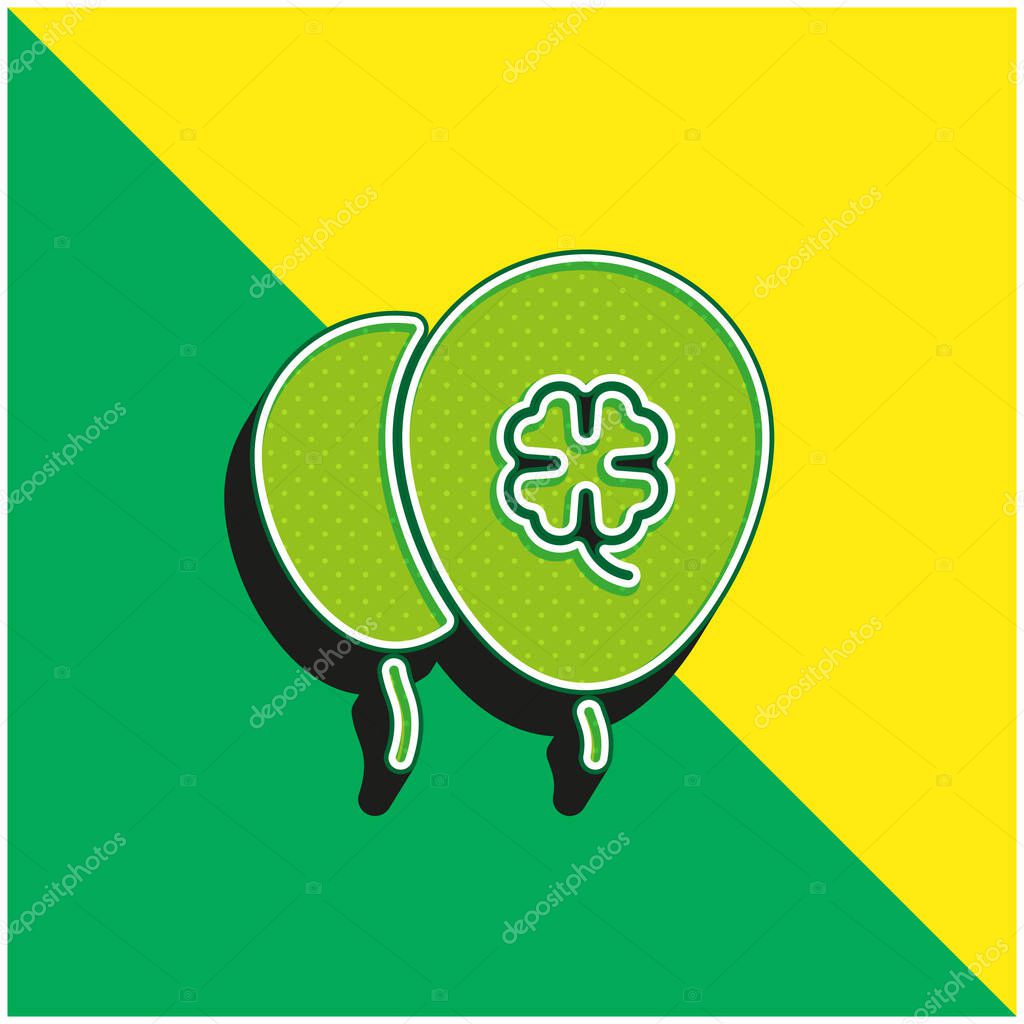 Balloon Green and yellow modern 3d vector icon logo