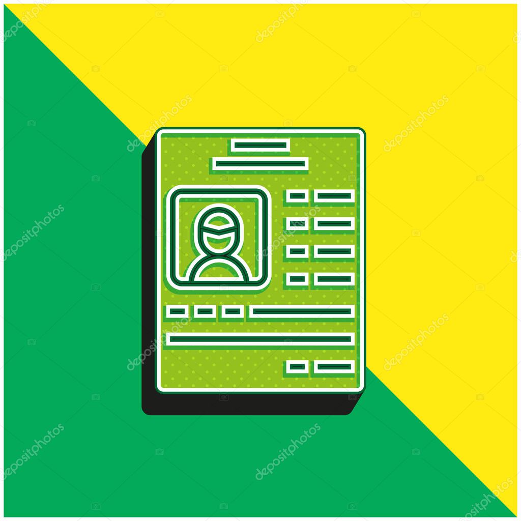 Application Green and yellow modern 3d vector icon logo