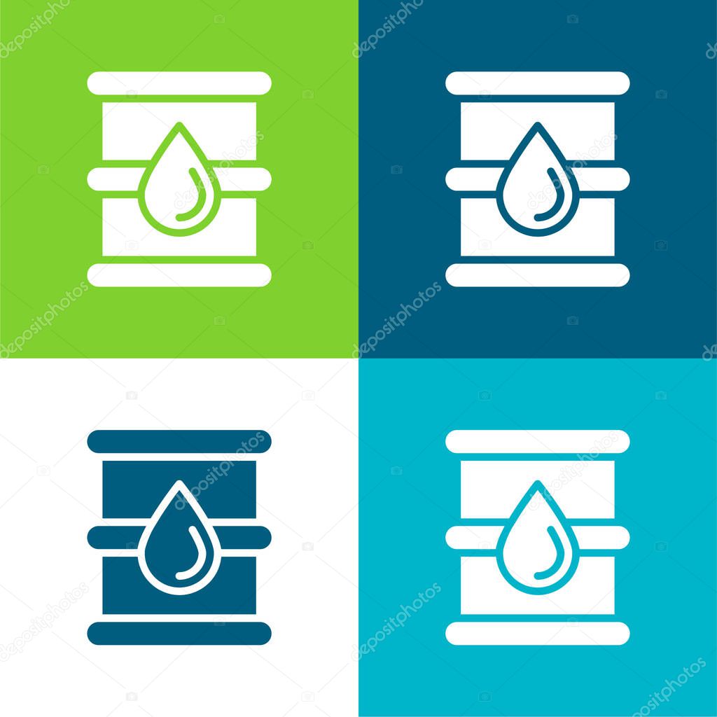 Barrel Flat four color minimal icon set