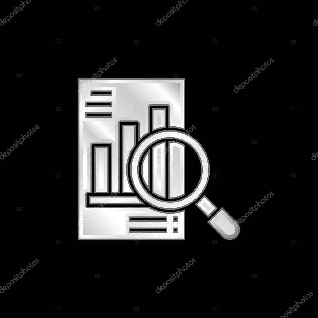 Analysis silver plated metallic icon