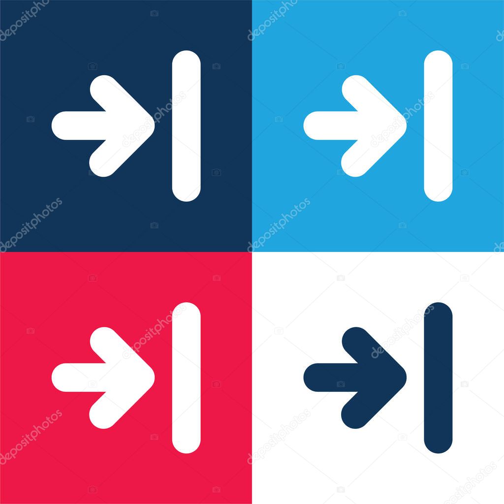 Arrow To Last Track blue and red four color minimal icon set