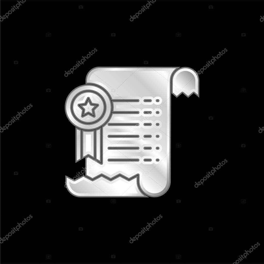 Agreement silver plated metallic icon
