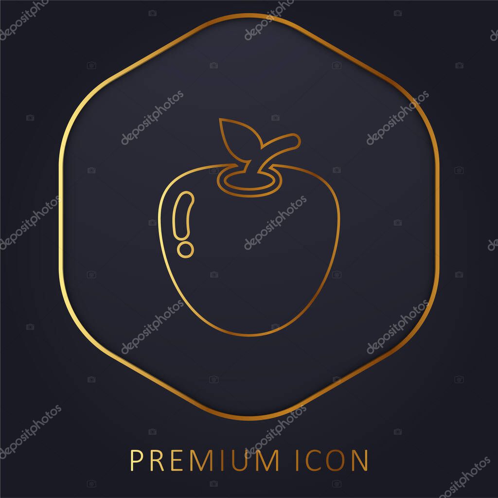 Apple golden line premium logo or icon