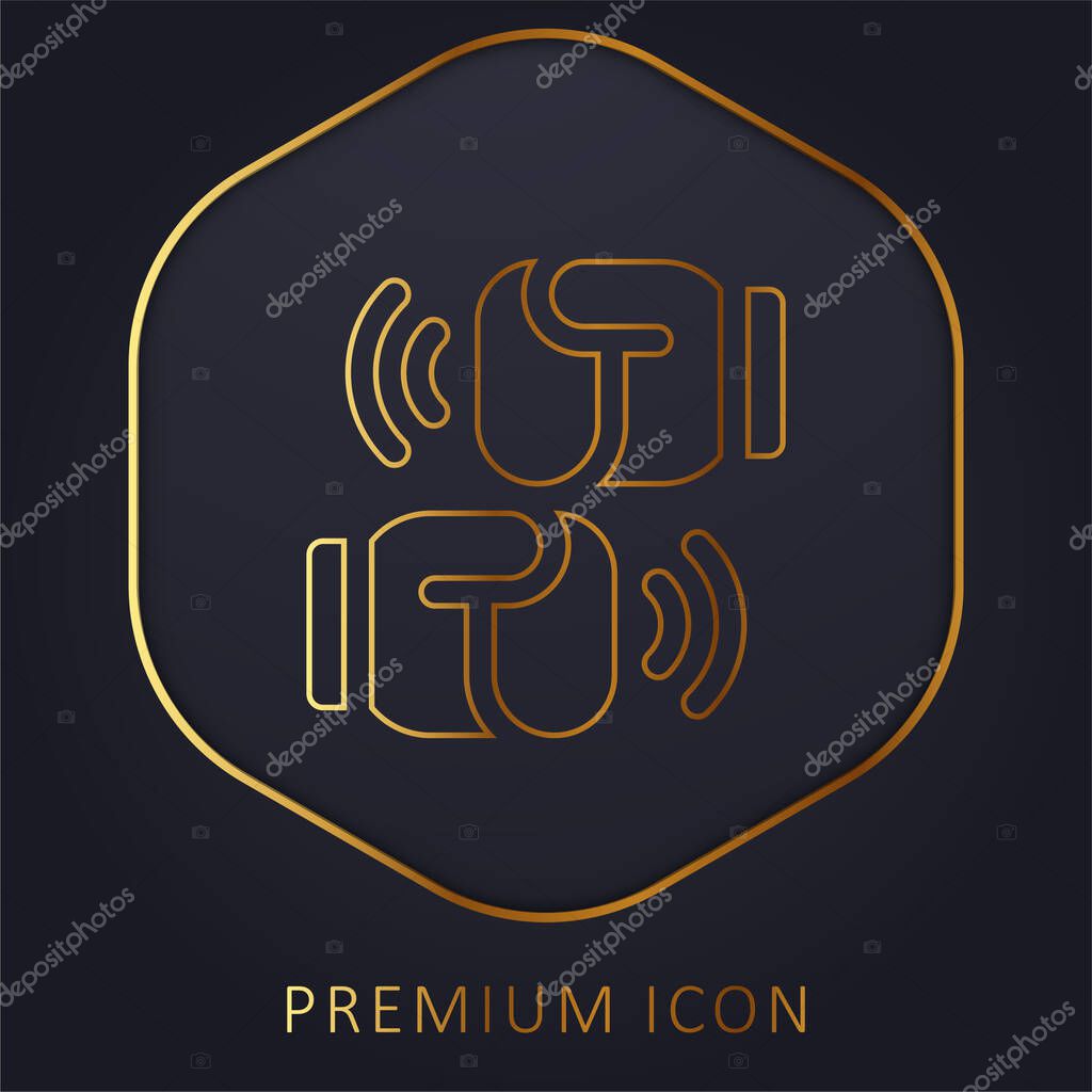 Boxing golden line premium logo or icon