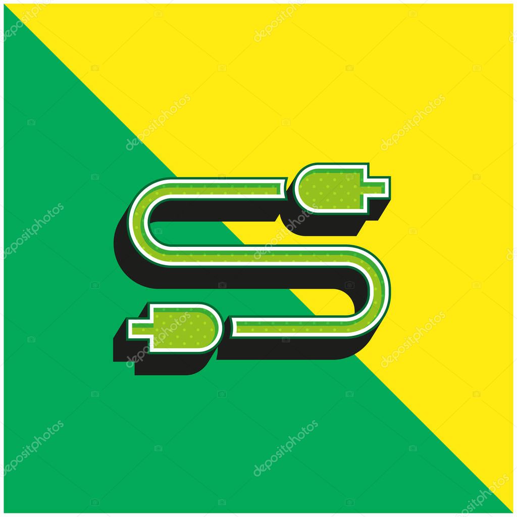 Audio Jack Green and yellow modern 3d vector icon logo