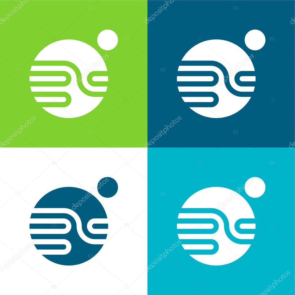 Astronomy Flat four color minimal icon set